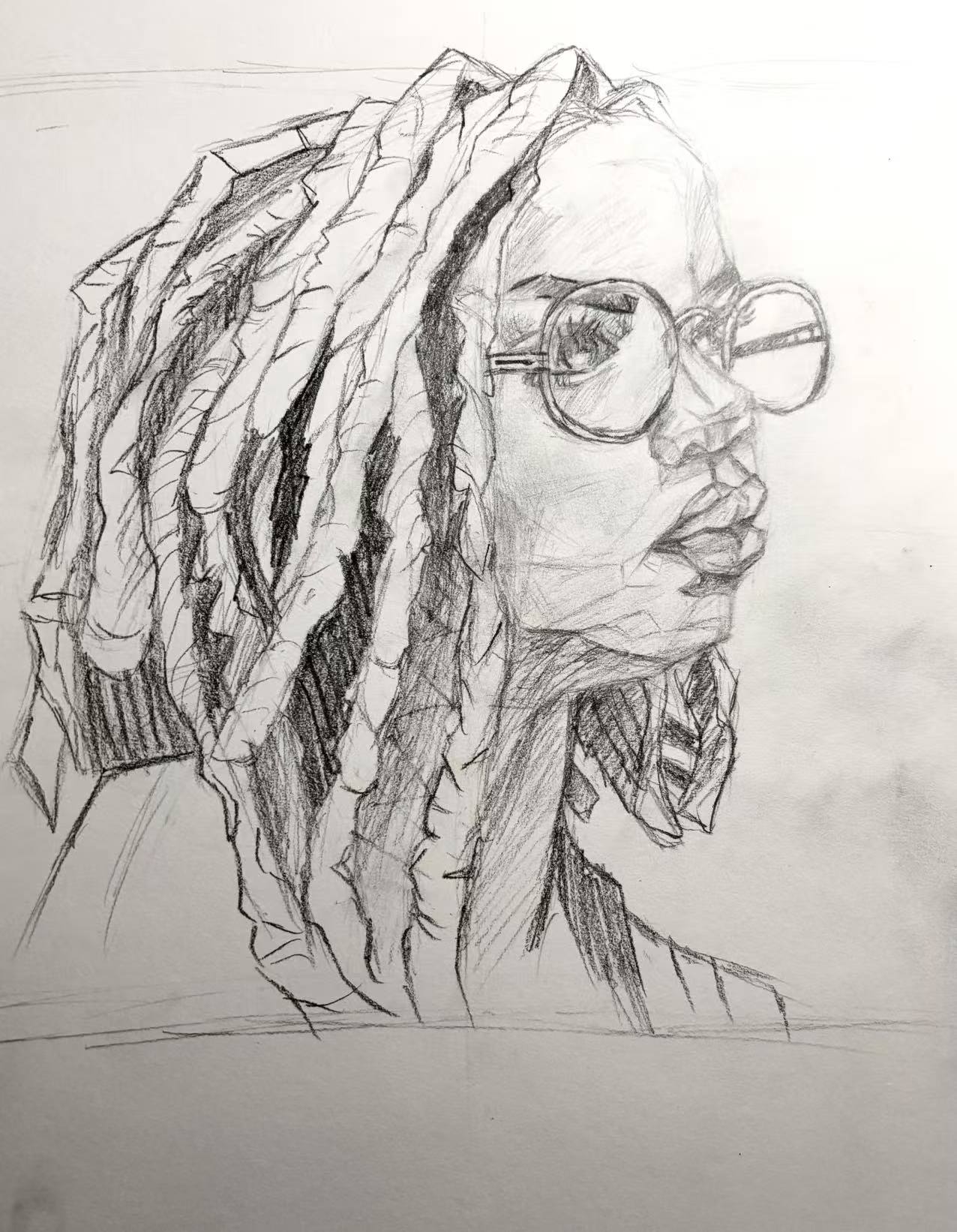 Portrait with Glasses — graphite