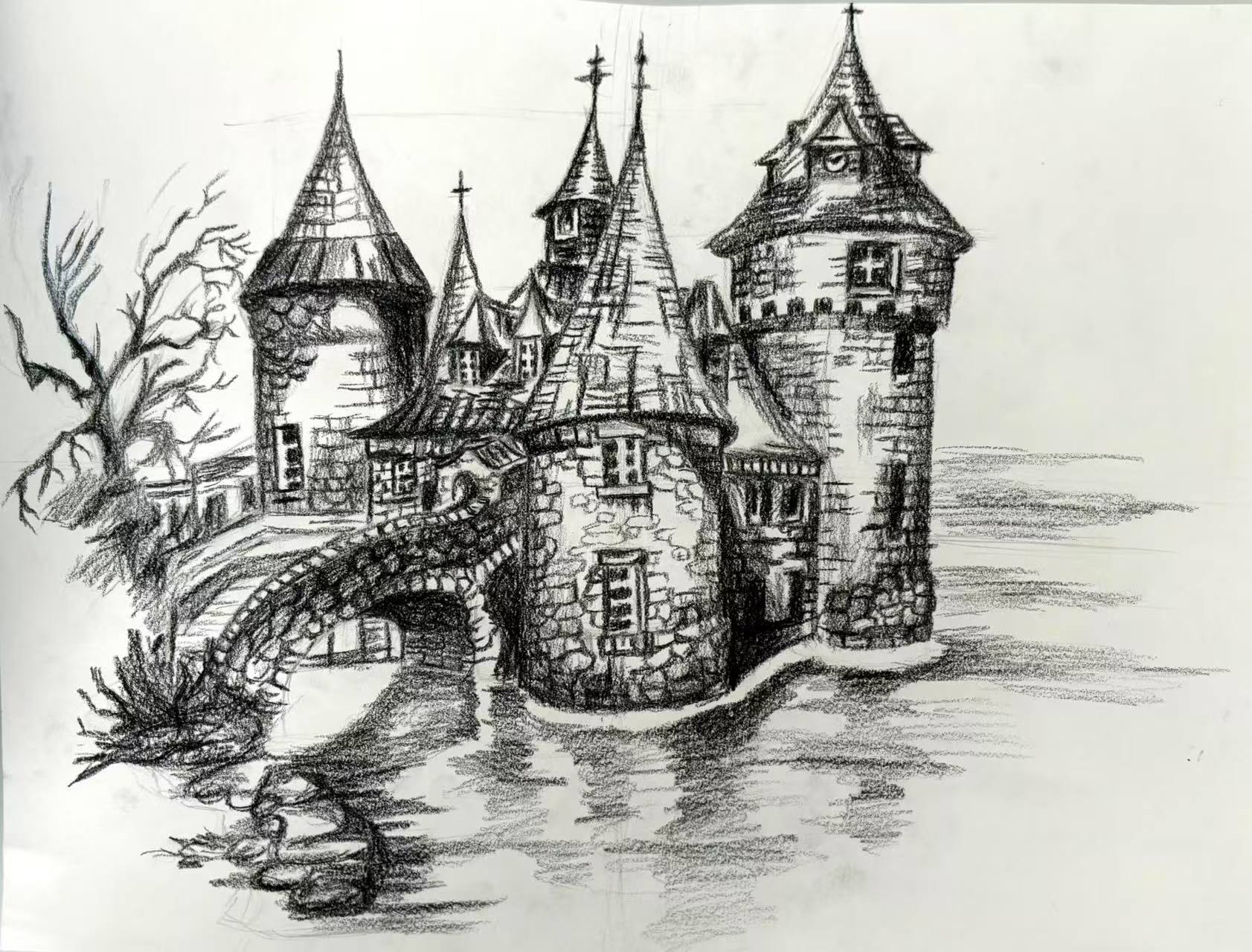 Water Castle — graphite