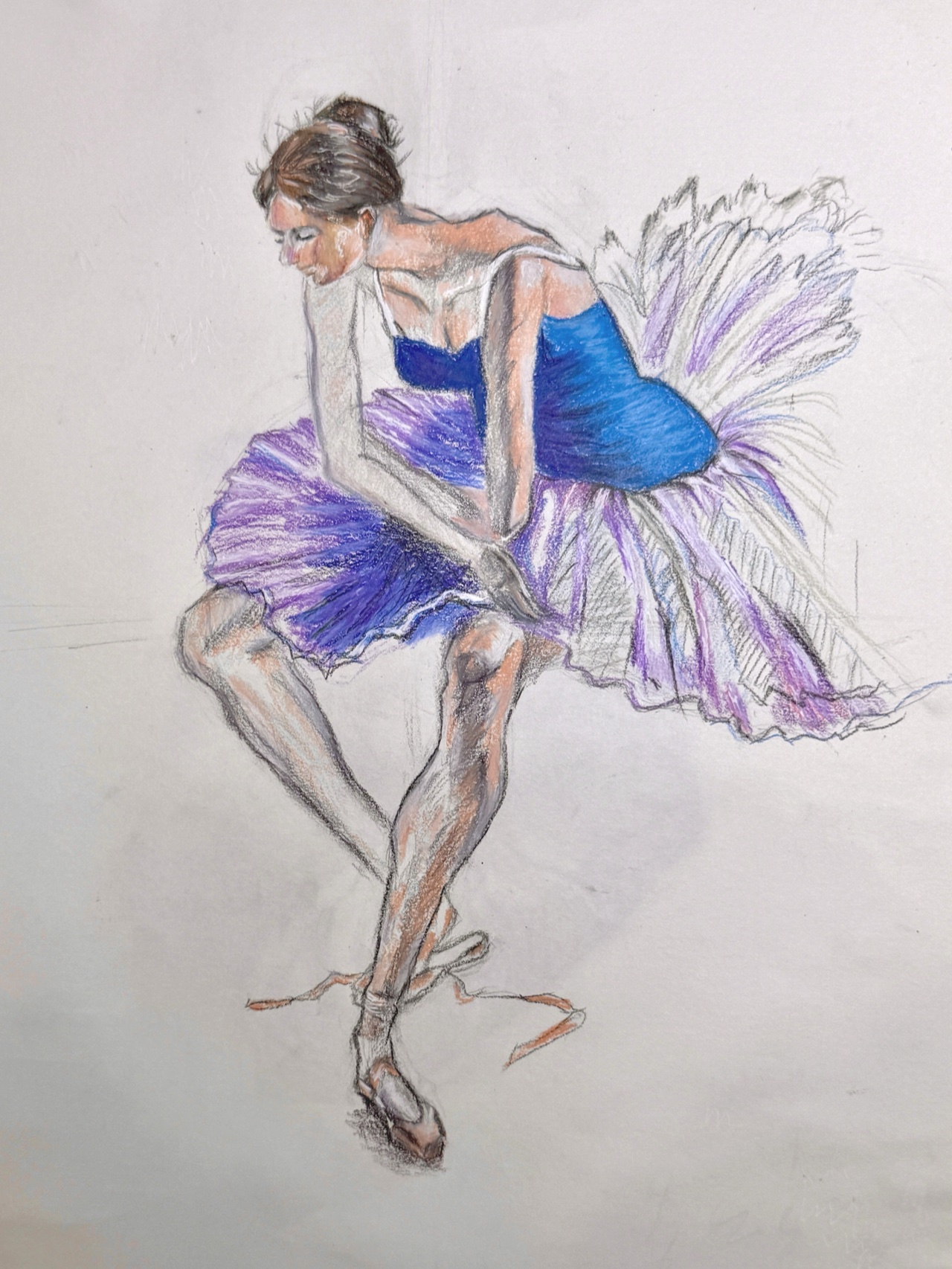 Ballerina — colored pencil drawing